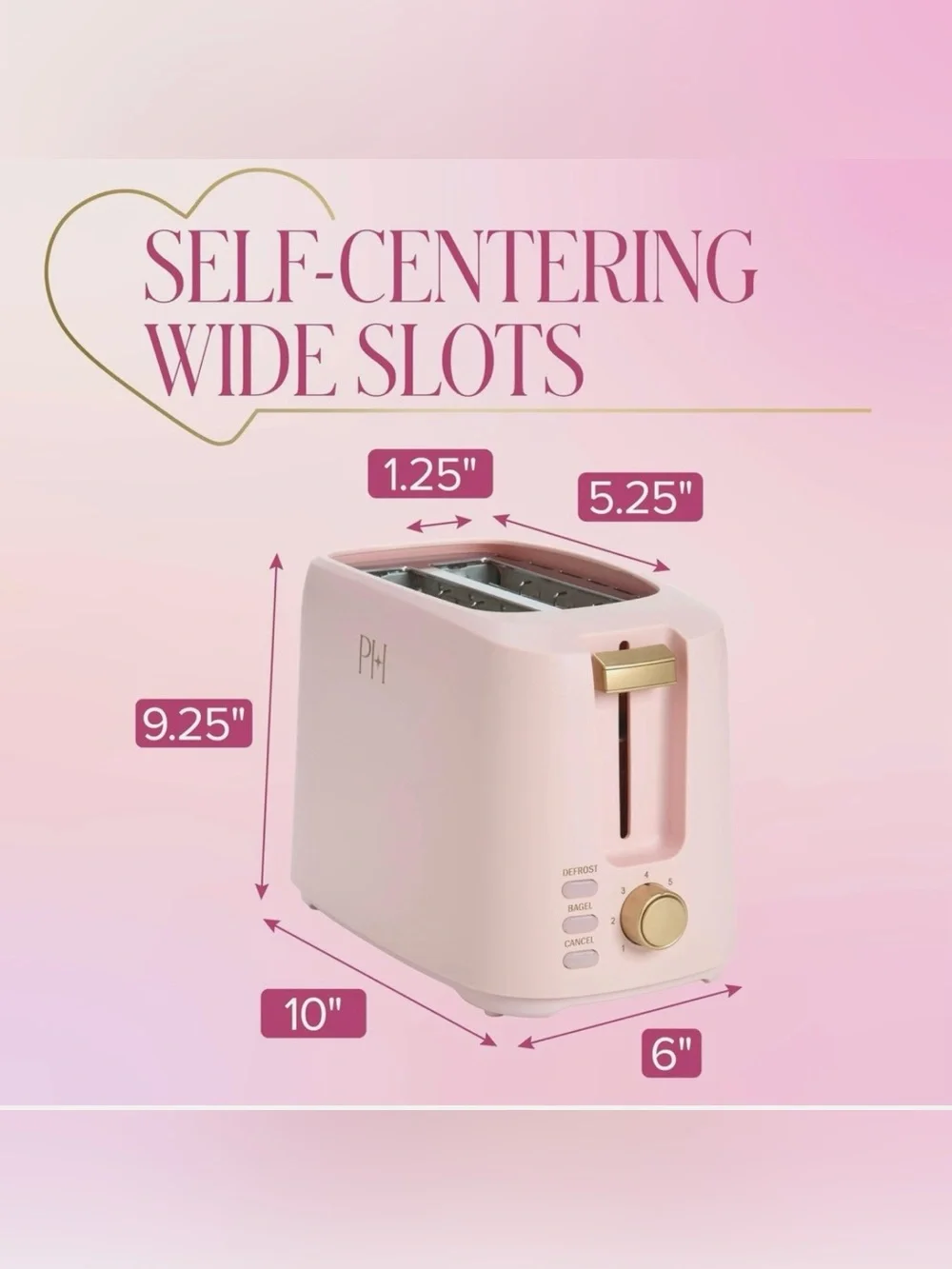 Paris Hilton 2 Slice Pink Toaster /  7 Shade Settings